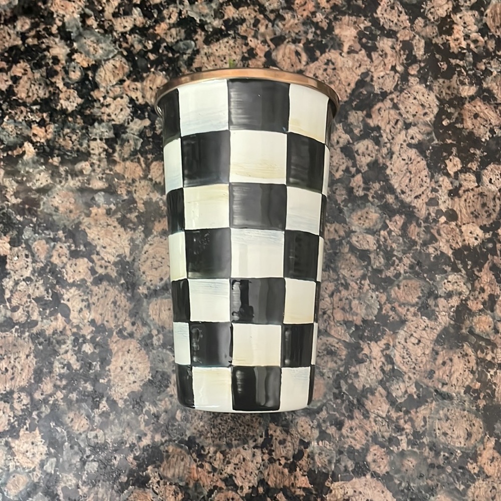Mackenzie Childs courtly check Tumblers x2